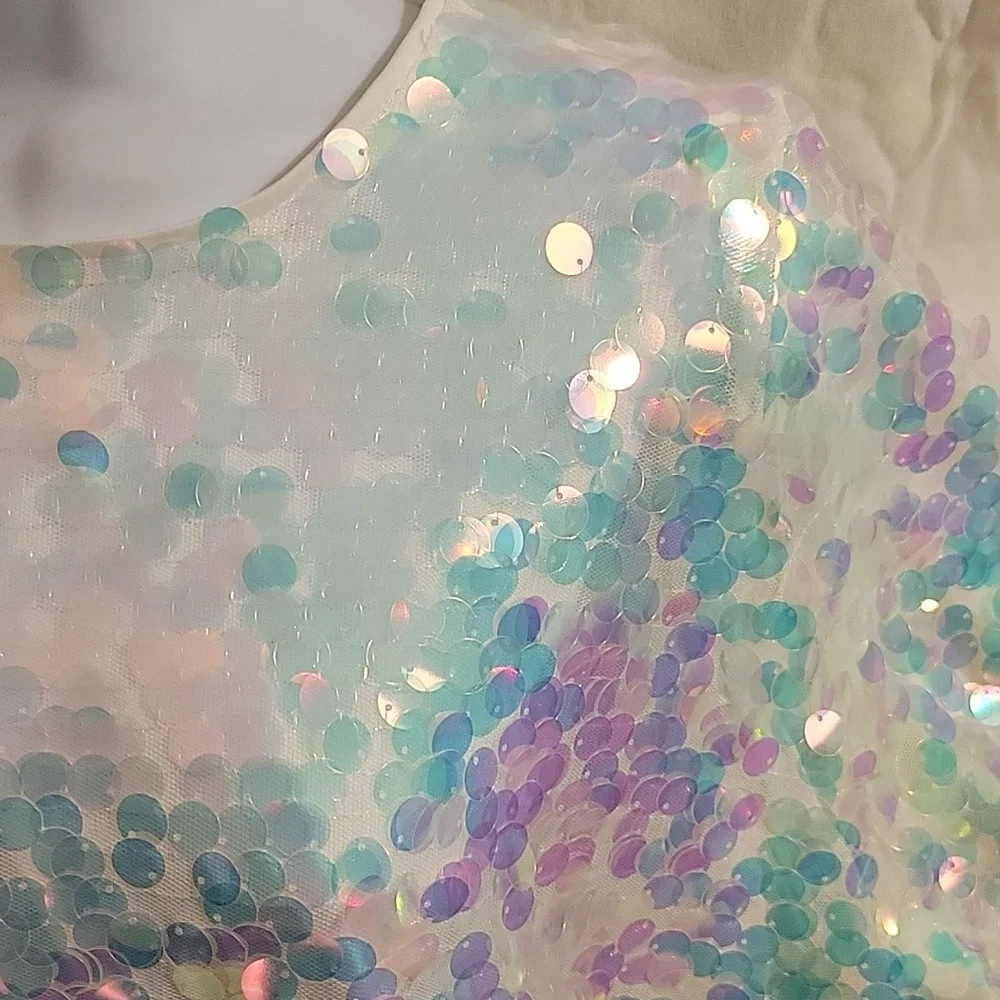 Wpmen's Torrid Top Or Mini Dress Size 3 With White Sequin Embellished - Picture 2 of 12